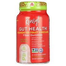 Konsyl Gut Health Fermented Fruit Vinegars Fiber 56 Gummies Exp 05/2024 - £10.26 GBP