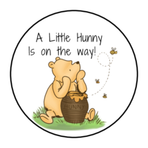 30 CLASSIC WINNIE THE POOH ENVELOPE SEALS LABELS STICKERS 1.5&quot; BABY SHOW... - £5.87 GBP
