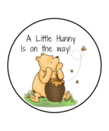 30 CLASSIC WINNIE THE POOH ENVELOPE SEALS LABELS STICKERS 1.5&quot; BABY SHOW... - £5.86 GBP