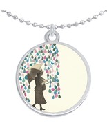 Colorful Raindrops Round Pendant Necklace Beautiful Fashion Jewelry - £8.62 GBP