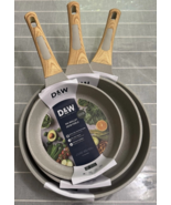 Deane and White D&amp;W Set of 3 Beige Skillets Frying Pans 8" 9.5" 11" Cook... - $118.80