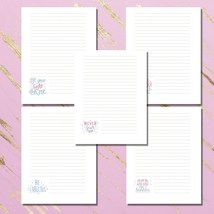 Printable Pink MINIMALISTIC motivational quote lined paper - Printable M... - £0.78 GBP
