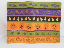 4 Halloween Placemats embroidered  pumpkins Bat Spiders Candy Corn 17 x 13 - £19.54 GBP