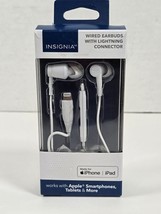 Insignia - Wired Connector Earbud Headphones For Apple Devices - White - $10.88