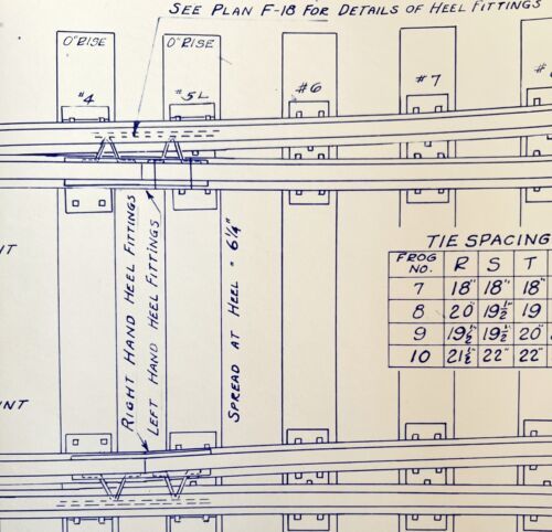 Primary image for 1951 Railroad Bangor Aroostook Blueprint Split Switch Tracks Rail F10 DWDD11