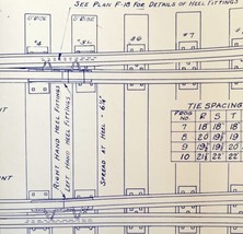 1951 Railroad Bangor Aroostook Blueprint Split Switch Tracks Rail F10 DW... - £133.33 GBP