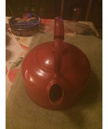 VINTAGE PAINTED RED STOVE TOP TEA KETTLE - COUNTRY KITCHEN DECOR/DISPLAY... - $33.61 CAD
