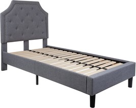 Platform Bed In Light Gray Fabric By Flash Furniture In Twin Size With T... - £277.36 GBP