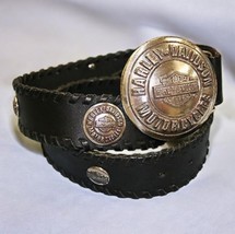 Vintage Black Leather Harley Davidson Belt Size 34 - $60.00