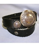 Vintage Black Leather Harley Davidson Belt Size 34 - €52,47 EUR
