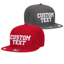 Custom Text/Logo Embroidered Hat, Embroidery Cap, 6 panel cap, Flat Brim... - $10.88+