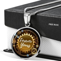 Forever Yours Circle Necklace Stainless Steel or 18k Gold 18-22&quot; - £34.13 GBP+