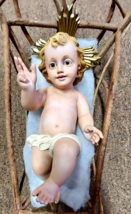 Vintage Nativity 11” Baby Jesus Creche Figure Glass Eyes Spain - £183.05 GBP