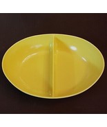 Melmac Divided Oval Serving Bowl Yellow Green Mid Century Modern Atomic ... - £10.83 GBP