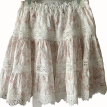 We&#39;re All Pretty Girls White Floral Tiered Angle Lace Trim mini skirt NE... - £79.01 GBP