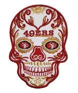 San Francisco 49&#39;ers 49ers Sugar Skull NFL Football Embroidered Iron On ... - £9.95 GBP+