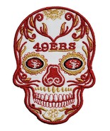 San Francisco 49&#39;ers 49ers Sugar Skull NFL Football Embroidered Iron On ... - £9.81 GBP+