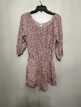 Love Ady Pink/Purple Floral Long Sleeve Romper Pockets L NWOT - £16.37 GBP