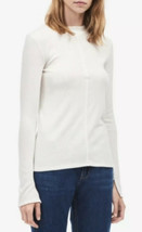 NWT Womens Calvin Klein Jeans L/S Ivory Seam-Detail Sweater Sz XL Extra Large - £17.02 GBP