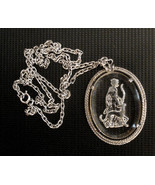 GODDESS DIANA Necklace Archer Huntress DOG Vintage Reverse Etched Glass ... - £31.12 GBP