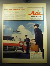 1957 Avis Rent-a-Car Ad - The new Avis Fly &amp; Drive Ticket - £14.48 GBP