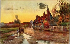 1906 Sunset After Rain Old Cottages Bray Raphael Tuck 6422 Up The River Postcard - £7.90 GBP