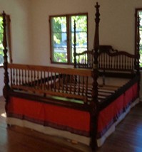 Beautiful Antique Queen Size Four Post Bed – Sri Lanka – Gorgeous Carved Wooden - £1,340.45 GBP