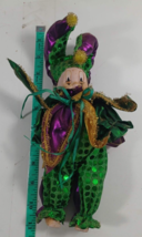 Porcelain Baby Clown Doll Mardi Gras Purple New Orleans Good Luck Doll good - £6.33 GBP