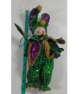 Porcelain Baby Clown Doll Mardi Gras Purple New Orleans Good Luck Doll good - £6.23 GBP