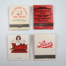 4 Vintage Matchbooks Mr. Steak Eppies Loves Prime Rib Inn California Restaurants - £15.43 GBP