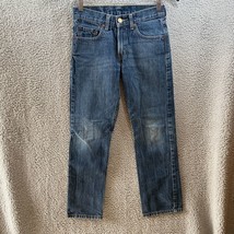 Levi&#39;s 514 Jeans Kids Boys Size 12 Dark Wash Blue Denim 100% Cotton Stra... - £8.49 GBP