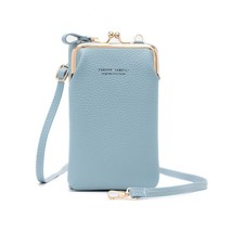 women fashion mini shoulder bag yellow pink blue PU leather purse 6.5&#39;&#39; mobile p - £20.67 GBP