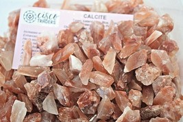 Strawberry Calcite Rough Chips 2oz 15-20mm Reiki Healing Crystals Laziness - £3.32 GBP