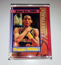 Indiana Pacers Reggie Miller RARE Choke Card Display Piece Desk Top Paperweight - £14.40 GBP