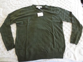 Nwt N.E.X.T. Designer Collection Olive V-Neck ACRYLIC/WOOL Sweater -Men&#39;s M - £19.52 GBP