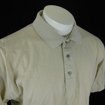 Ping Men Beige Striped Diamond Polo Golf Shirt Sz L - £17.97 GBP
