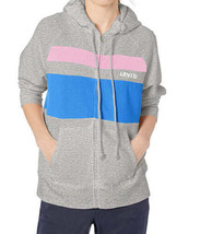 Levi&#39;s Womens Striped Zippered Hoodie Color Smokestack Heather Size Small - £35.42 GBP