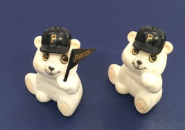 Vintage small decorative russ figurine Pittsburgh pirates bears white bl... - $19.75