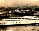 RPPC Famous Art Deco MS Kalakala Ferry Seattle Waterfront Postcard  - $9.76