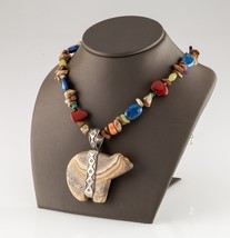 Carolyn Pollack Relios Tumbled Stone Sandstone Bear Pendant Necklace - £170.93 GBP