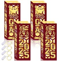 6 Pcs Graduation Table Centerpieces Lantern Boxes LED Light Red Class 2025 - $10.78