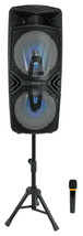 Technical Pro STAGE28 Dual 8&quot; Rechargeable LED Bluetooth Speaker + Stand + Mic - £117.55 GBP