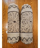 Croscill Mocha Sorina Bolster Pillow 21x7 Lot Of 2 Tan Gold Decorative - $941.50 MXN