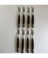 Vintage Sheffield Rosewood Handled And Silver Capped Forks - Set of 8 - $339.43 CAD