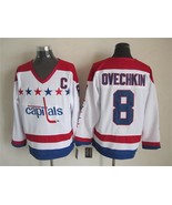 Capitals #8 Alex Ovechkin Jersey Old Style Uniform White - €42,55 EUR