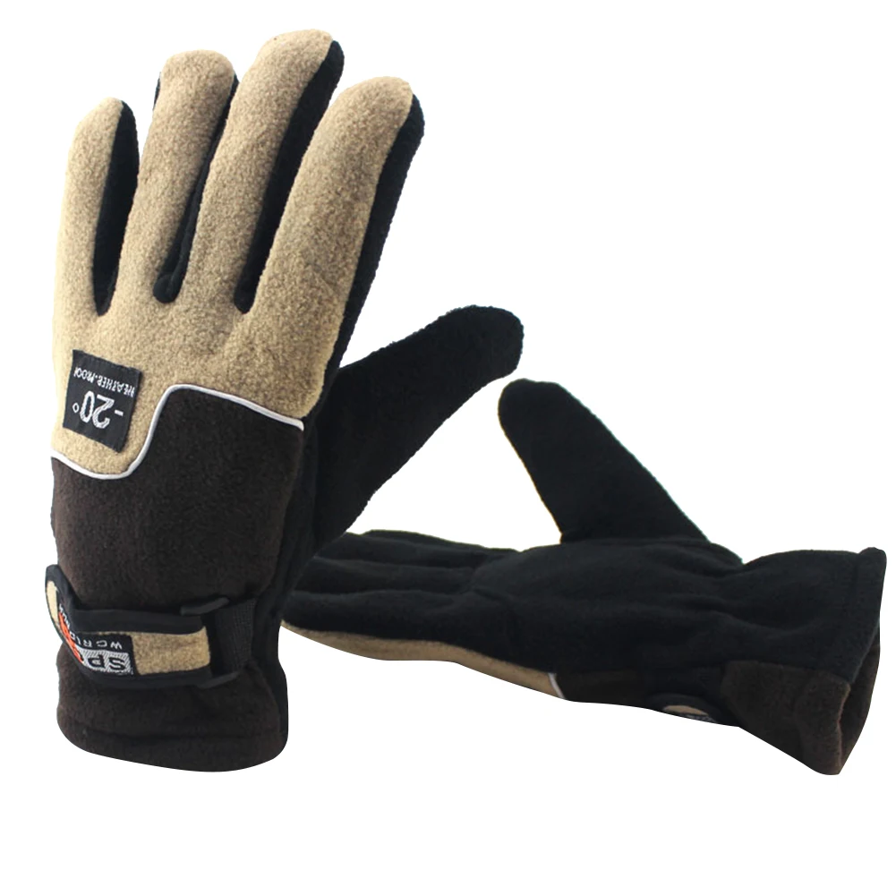1 Pair Gloves Winter Men&#39;s Warm Fleece Outdoor Cycling Fishing Sports Polar - £10.83 GBP+