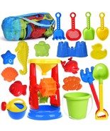 Sand Toys, 19 Piece Beach Toys Set Kids Sandbox Toys Includes Water Whee... - £40.05 GBP
