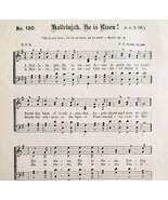 1883 Gospel Hymn Hallelujah He Is Risen Sheet Music Victorian Religious ... - $19.99