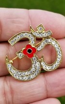 Hindu ompoppy gold silver plated indian soldiers om british india brooch... - $12.22