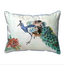 Betsy Drake Betsy&#39;s Peacock Large Indoor Outdoor Pillow 16x20 - £37.59 GBP